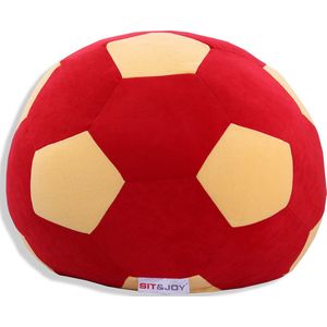 Voetbal Zitzak - Indoor - Ideaal voor kinderkamer/woonkamer - Ø 80cm - Rood-Geel