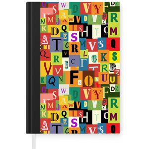 Notitieboek - Schrijfboek - Alfabet - Letter - Patroon - Notitieboekje klein - A5 formaat - Schrijfblok