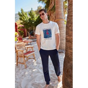 Berrak - Pyjama heren volwassenen - Pyjama heren -Pyjama- Maat S - Wit