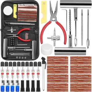 82-delige bandenreparatieset voor auto en fiets - Universele draagbare kit voor tubeless banden