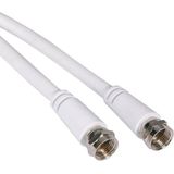 COAX antenne kabel 1m F-connectors Wit
