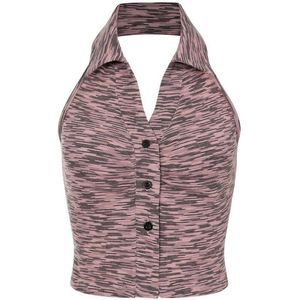 Banned Sasha Dames Top - zwart/roze - L