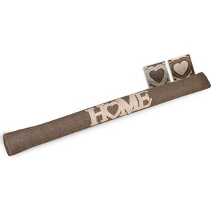 Beautissu Tochtstopper Deur Tuuli HE - 8 x 120 cm – Tochthond Bruin – Tochtkussen voor Deur en Ramen - Tochtrol