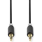 Nedis Stereo-Audiokabel - 3,5 mm Male - 3,5 mm Male - Verguld - 0.50 m - Rond - Antraciet - Window Box