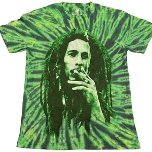 Bob Marley - Smoke Heren T-shirt - S - Groen
