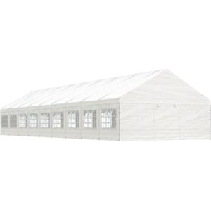 vidaXL - Prieel - met - dak - 20,07x5,88x3,75 - m - polyetheen - wit