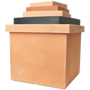 Bloempot Buiten Vierkant Gemini Liscio 45x45x43cm TERRE DE SIENNE Teiplast