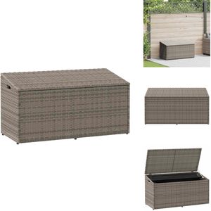 vidaXL Tuin Opbergdoos - Tuin Opbergdozen - Buiten Opbergdoos - Buiten Kussen Opslag - Tuinbox 110x50x58 cm poly rattan grijs