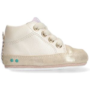 BunniesJR Zukke Zacht Meisjes Babysneakertjes - Beige/Goud - Leer - Veters
