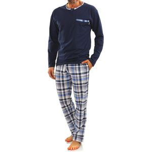 Heren Lange Pyjama Set van Katoen met Mouwen en Zak