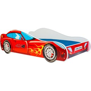 Autobed - 140x70cm - met matras - rood
