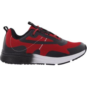 Piedro Sport - Albon - Sneakers - Rood Zwart - Vetersluiting - Wijdtemaat - Schoenmaat - 35 - Valt kleiner: bestel een maat groter