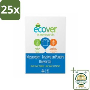 25 x Ecover - Waspoeder Universal - Voor witte & bonte was - 1,2 kg - Grootverpakking - Ecover Waspoeder Universal - Waspoeder - Wasmiddel - Waspoeder Voor Witte Was - Waspoeder Voor Bonte Was