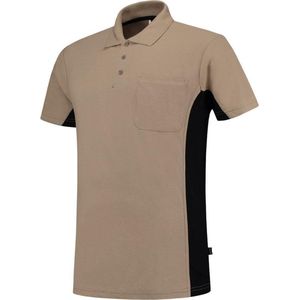 Tricorp poloshirt bi-color - Workwear - 202002 - khaki/zwart - Maat 5XL