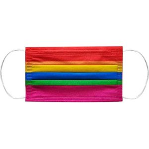 Rainbow wegwerp mondmaskers per 5 stuks