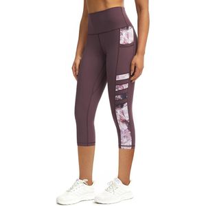 Dames Sportlegging met Zakken - Ondoorzichtig, Hoge Taille, 3/4 Fitnessbroek