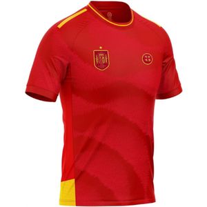 Spanje-1e-Tenue-2024-Uniseks-Volwassenen-Ondershirt-Camiseta-España-Thuis-Shirt-Replica