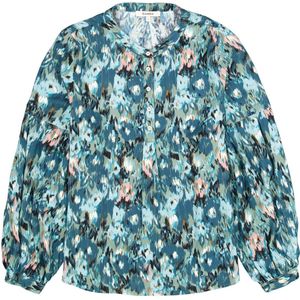 GARCIA Dames Blouse Blauw - Maat XXL