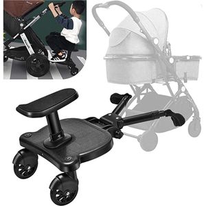 Meerijdplankje universeel buggy/Kinderwagen van hoogwaardige kwaliteit - Kinderwagen accessoire met afneembaar zitje - buggy board