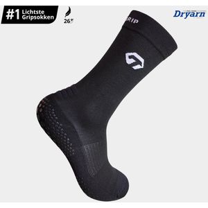 GT Ultra Light Grip Socks - Dunne Voetbal Gripsokken - Premium - 1 paar - Zwart - Compressieklasse 1 - Ultra Licht - Dryarn - Padelsokken - Maat 36-39