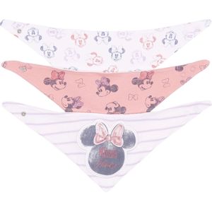 3x Roze-wit slabbetje - Minnie Mouse DISNEY