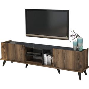 Modern TV-meubel | Gemelamineerd | Walnoot Zwart | 180cm Breedte