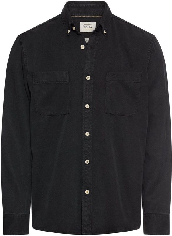 camel active - Shirt - Zwart - Lange Mouwen