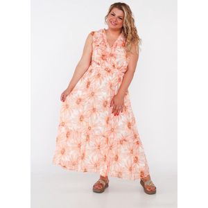 EXLUSIEVE DROMRIGE JURK VOOR EEN MAATJE MEER /PASTELORANJE– maat 4XL maat 52