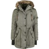Brandit - Layla - Damesparka - Groen - Met Verwijderbare Bontrand
