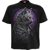T-Shirt - Zwart - 100% Katoen - Front Print Kat