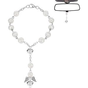 Rosary - Guardian Angel - Car Mirror Pendant - Guardian Angel Gift - Car Decoration Interior - Lucky Charm Car - Car Accessories