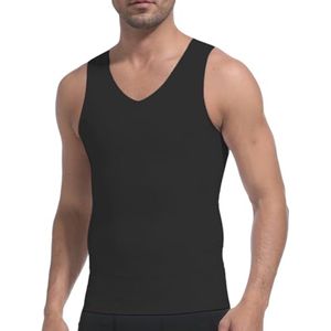 V-hals Naadloze Compressie Vest voor Mannen - Shapewear Body Shaper en Buik Slimmer