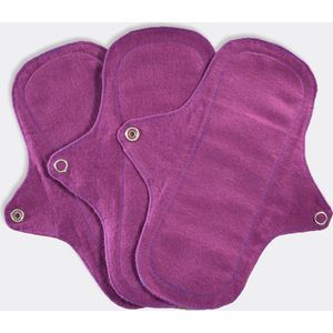 Eco Femme - Wasbare Inlegkruisjes - 3-Pack - 100% Biologisch Katoen - Paars