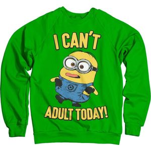 Minions I Can't Adult Today Sweatshirt Green-S