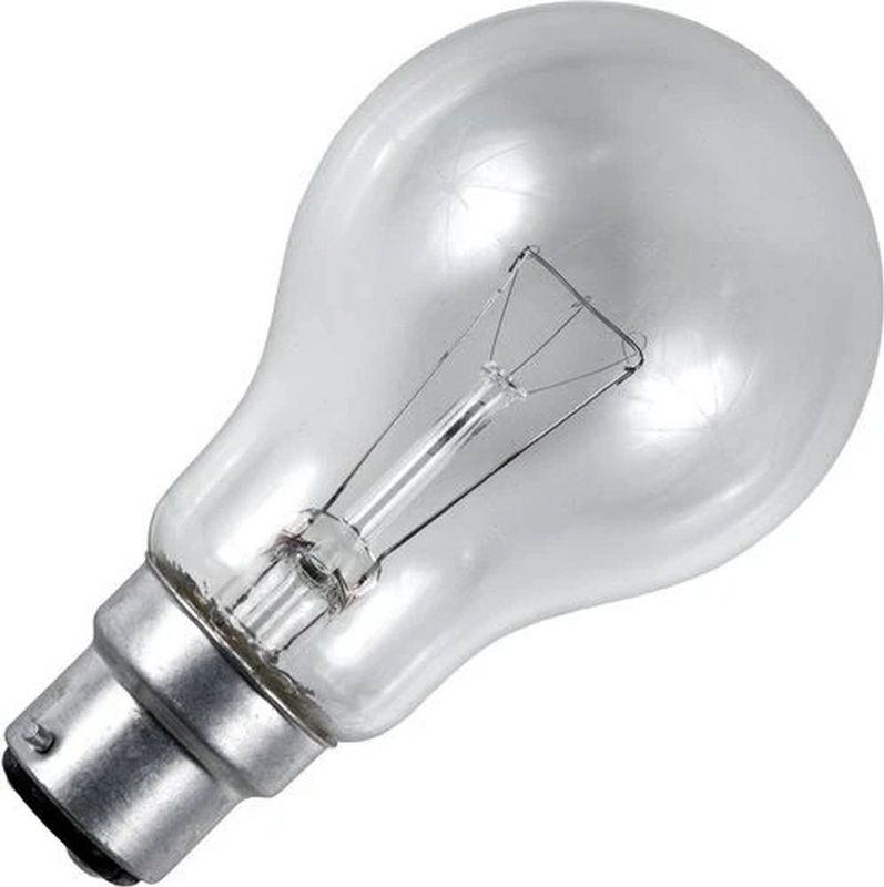 Schiefer - Ba22d Gloeilamp - Dimbaar - 60W - 2700K - Helder