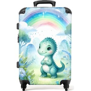 NoBoringSuitcases.com® - Dino kinderkoffer jongen - Trolley kind jongens - 20 kg bagage