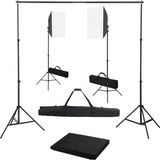 vidaXL Fotostudioset met softboxlampen en achtergrond