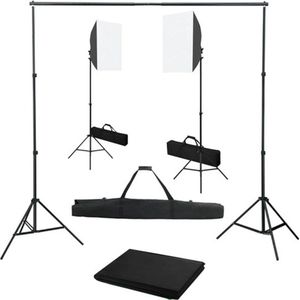 vidaXL Fotostudioset met softboxlampen en achtergrond