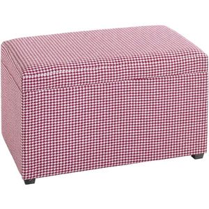 Goodivery ® Opvouwbare Opbergkist Met Gestoffeerde Zitting En Houndstooth Design
