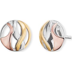 Engelsrufer - ERE-PARADISE-TRI-ST - Oorknopjes - Tricolor - Zilver - Gerhodineerd 925