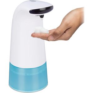 Relaxdays automatische zeepdispenser - 200 ml - zeeppompje - schuimende handzeep - staand