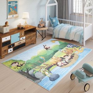 Tapiso Emma Vloerkleed Kinderkamer Kindertapijt Aapjes Tapijt Maat- 160x230
