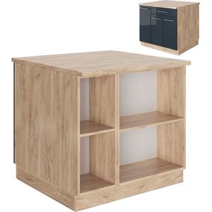 Vicco Fame-Line Keuken Keukeneiland – 90 cm met lade, zonder werkblad Donkerblauw hoogglans met lade, zonder werkblad