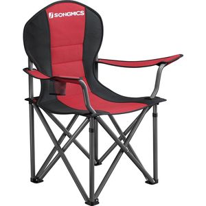 Rootz 2-pack rode campingstoelen - buitenstoelen - draagbare stoelen - 600D Oxford-stof - schuimvulling - gepoedercoate metalen buizen - 90 cm x 55 cm x 102 cm