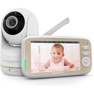 Vulpes Goods - Babyfoon met Camera - Wit - 5 inch FULL HD Scherm - PRO Versie