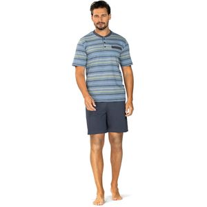 Comte - Heren Shortama - Zomer - Katoen - Blauw Gestreept - Maat S