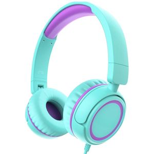 StayPowered Koptelefoon - Veilig & Comfortabel voor Kinderen - 85dB Geluidslimiet - Zacht Memory-Schuim - Ergonomisch Ontwerp - Opvouwbaar & Duurzaam - Verstrengelvrij Kabel - Universele Compatibiliteit - Lichtblauw - Levering Sneller dan Aangegeven!