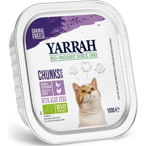 Yarrah Bio Kattenvoer Chunks Kip - Kalkoen 100 gr