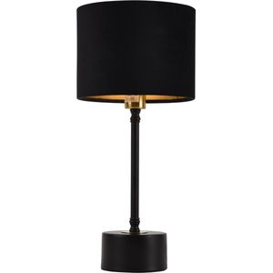 Tafellamp Deventer 39xØ18 cm E14 zwart en koperkleurig