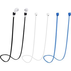 Nordivar - Magnetisch koord voor sport-oordopjes - Anti-verlies siliconen band - Compatibel met AirPods Pro/3/2/1 - Zwart, wit, blauw
